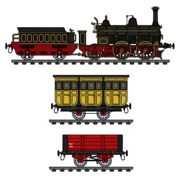 Historical steam train Stock Illustration