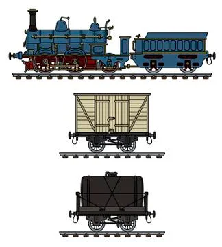 Historical steam train Stock Illustration