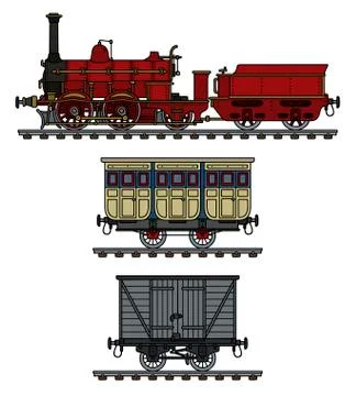 Historical steam train Stock Illustration