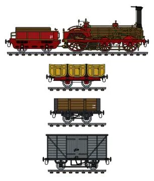 The historical steam train Stock Illustration