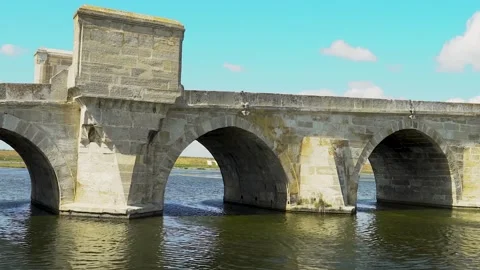 Historical stone bridge over the river from istanbul Stock Footage 171371107