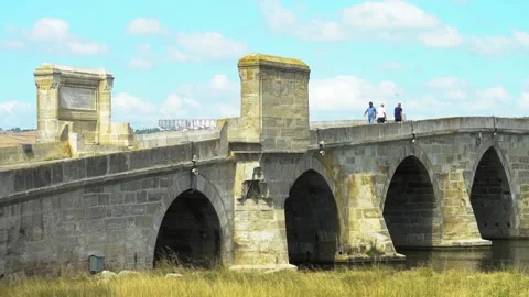 Historical stone bridge over the river from istanbul Stock Footage 171373134