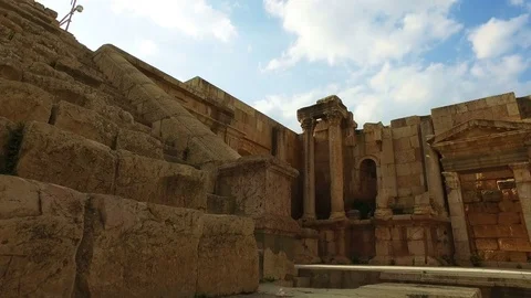 The Historical Territory of Jerash. Jerash is the Ancient City of Jordan. Roman Stock Footage 74741529