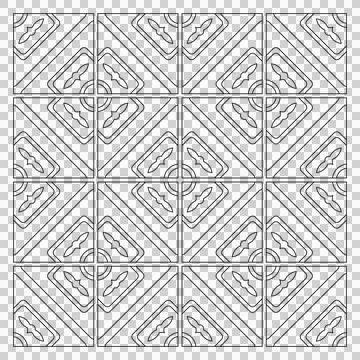 Historical Tile Pattern, Vienna around 1900, Seamless Design. Stock Illustration