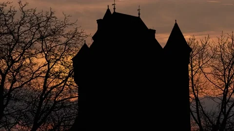 Historical Tower Silhouette: Worms Germa... | Stock Video | Pond5