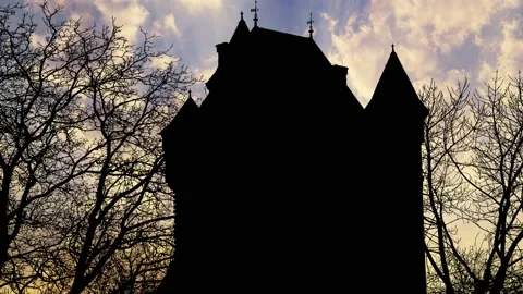 Historical Tower Silhouette: Worms Germa... | Stock Video | Pond5