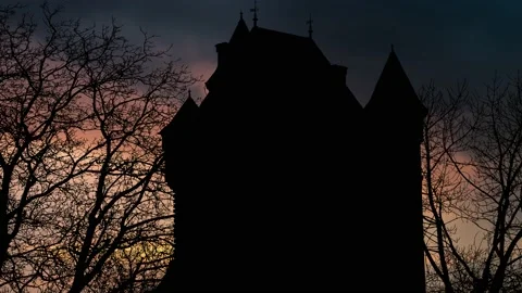 Historical Tower Silhouette: Worms Germa... | Stock Video | Pond5