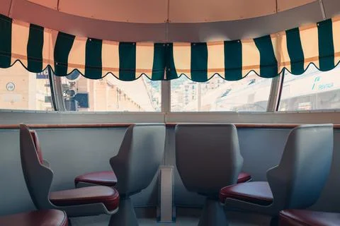 Historical train called harlequin in the station Stock Photos