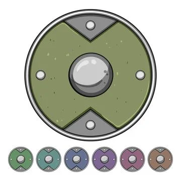 Historical viking shield cartoon vector graphic Stock Illustration