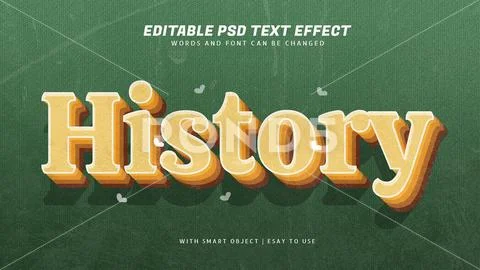 History 3d vintage style text effect Modello PSD