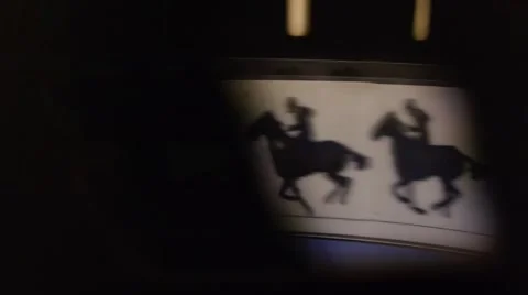 History Of Animation movie - Praxinoscope - Moving horse Stock Footage