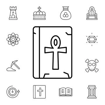 History, ankh flat vector icon in history pack Stock Illustration