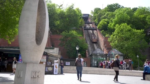 The history of Buda Castle Funicular Budapest Stock Footage 78579554
