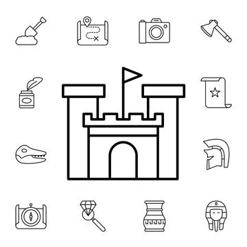 History, castle flat vector icon in history pack Stock Illustration