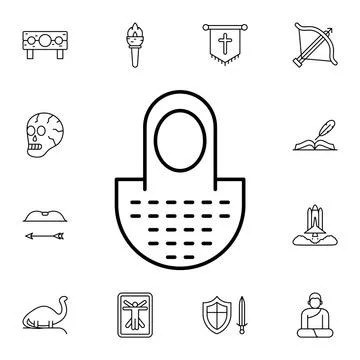 History, chainmail flat vector icon in history pack Stock Illustration