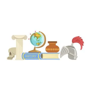History Class Set Of Objects Illustrazione stock
