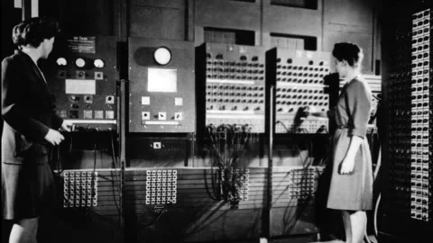 History of Computers, Alan Turing to Modern Mainframes (Silent) Stock Footage 139069159