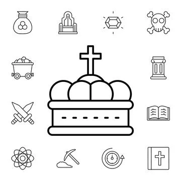 History, crown flat vector icon in history pack Stock Illustration