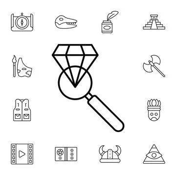 History, diamond flat vector icon in history pack Stock Illustration