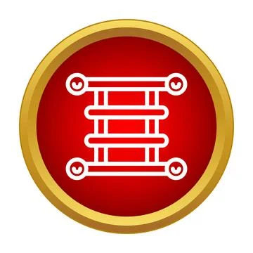 History document scroll icon on red button Stock Illustration