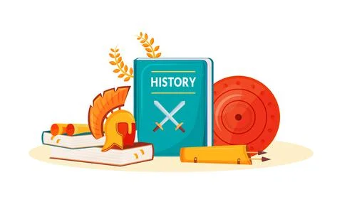 History flat concept vector illustration Illustrazione stock