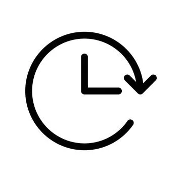 History icon linear logo mark in black and white Ilustración de archivo