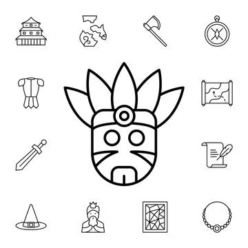 History, indians flat vector icon in history pack 스톡 일러스트