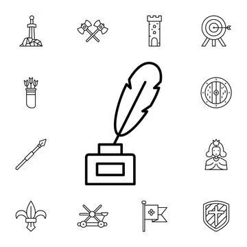 History, ink flat vector icon in history pack Stock Illustration