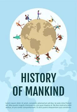 History of mankind poster flat vector template Stock Illustration