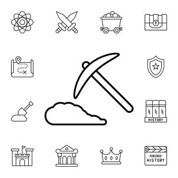 History, mining flat vector icon in history pack 스톡 일러스트