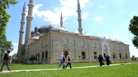 History mosque Selimiye Edirne Turkey Stock Footage