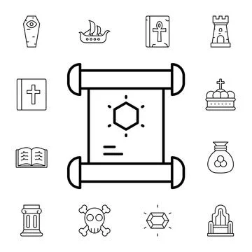 History, papyrus flat vector icon in history pack Stock Illustration