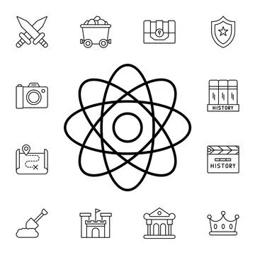 History, science flat vector icon in history pack Stock Illustration