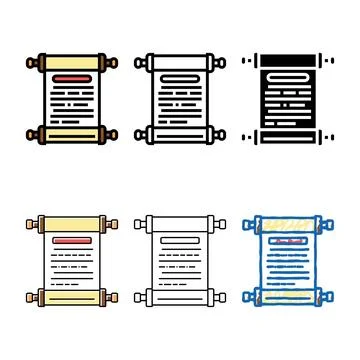 History scroll ancient greece pack color icon vector Stock Illustration