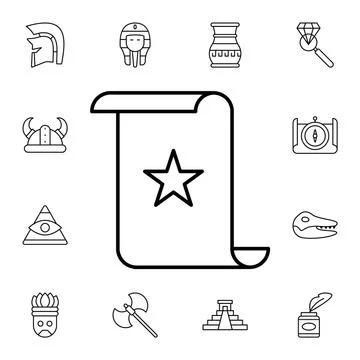 History, scroll flat vector icon in history pack Stock Illustration