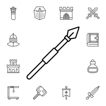 History, spear flat vector icon in history pack Stock Illustration