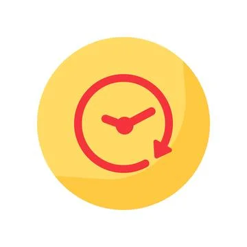 History timer clock counter clockwise arrow flat vector icon 스톡 일러스트