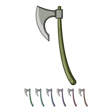 History viking axe cartoon vector graphic Illustration