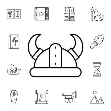 History, viking, hat flat vector icon in history pack Stock Illustration