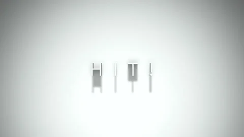 Hit! 3D title animation with shadows on a white background Stock Footage 297571521