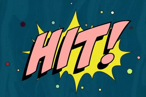 Hit Abstract cartoon frame vector background. halftone boom Stock Illustration