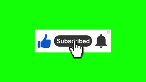 Hit like and subscribe button and turn on notification greenscreen Stock Footage 277346336
