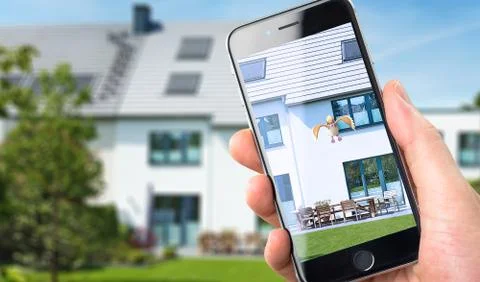 The hit augmented reality smartphone app Pokemon GO Stock Photos