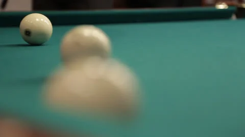 Hit billiard balls Stock Footage 24577999