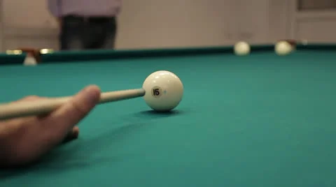 Hit billiard balls Stock Footage 24578036