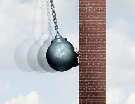 Hit A Brick Wall Stock Illustration