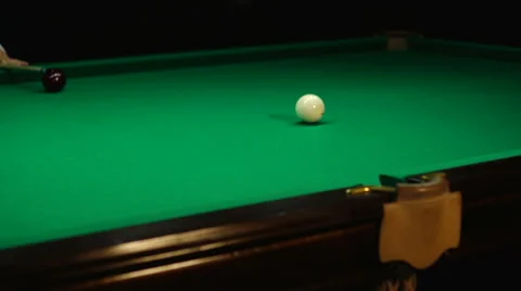 Hit one ball on another and hit in the pocket Stock Footage 54546887
