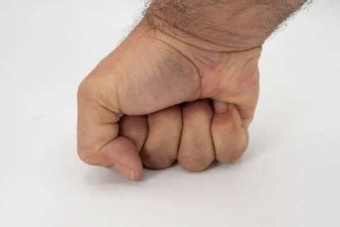 Hit punch on the table Stock Photos