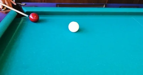 Hit in Russian billiards.  To pull off. Video stock 97273425