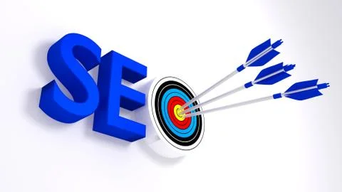 Hit the SEO target search optimization concept Illustrazione stock